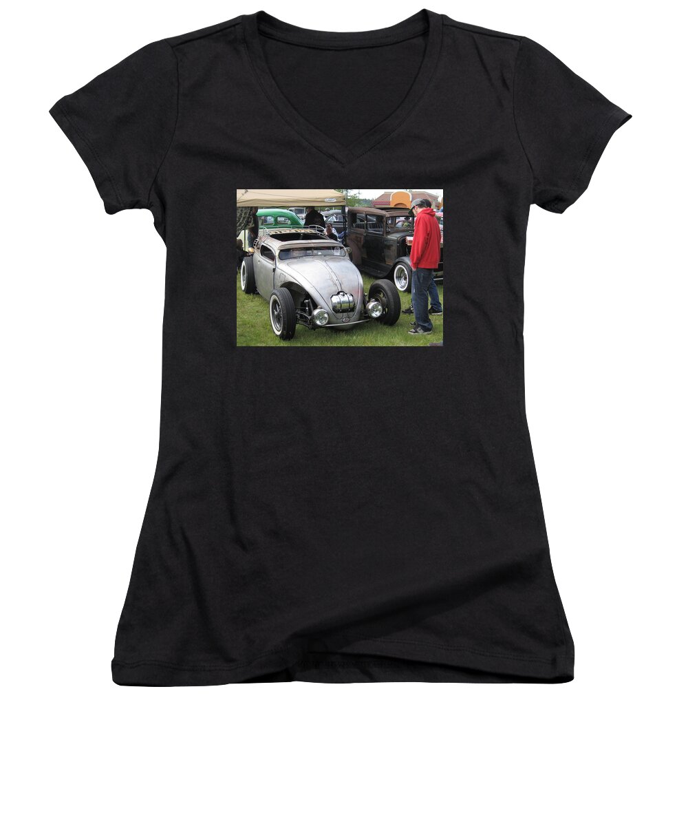 Rat Rod Women's V-Neck featuring the photograph Rat Rod Many Parts by Kym Backland