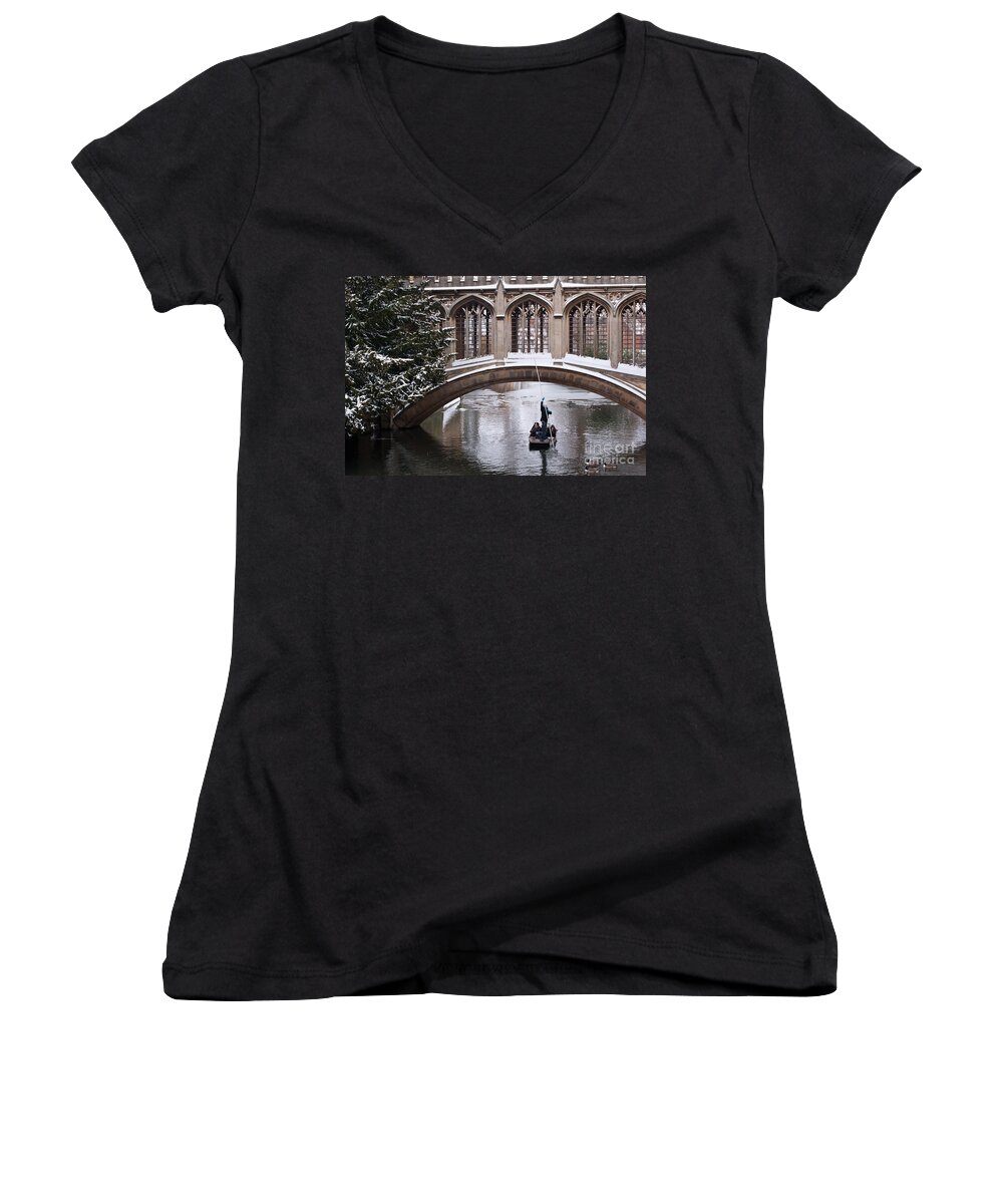 Below Women's V-Neck featuring the photograph Sighs in the snow by Andrew Michael