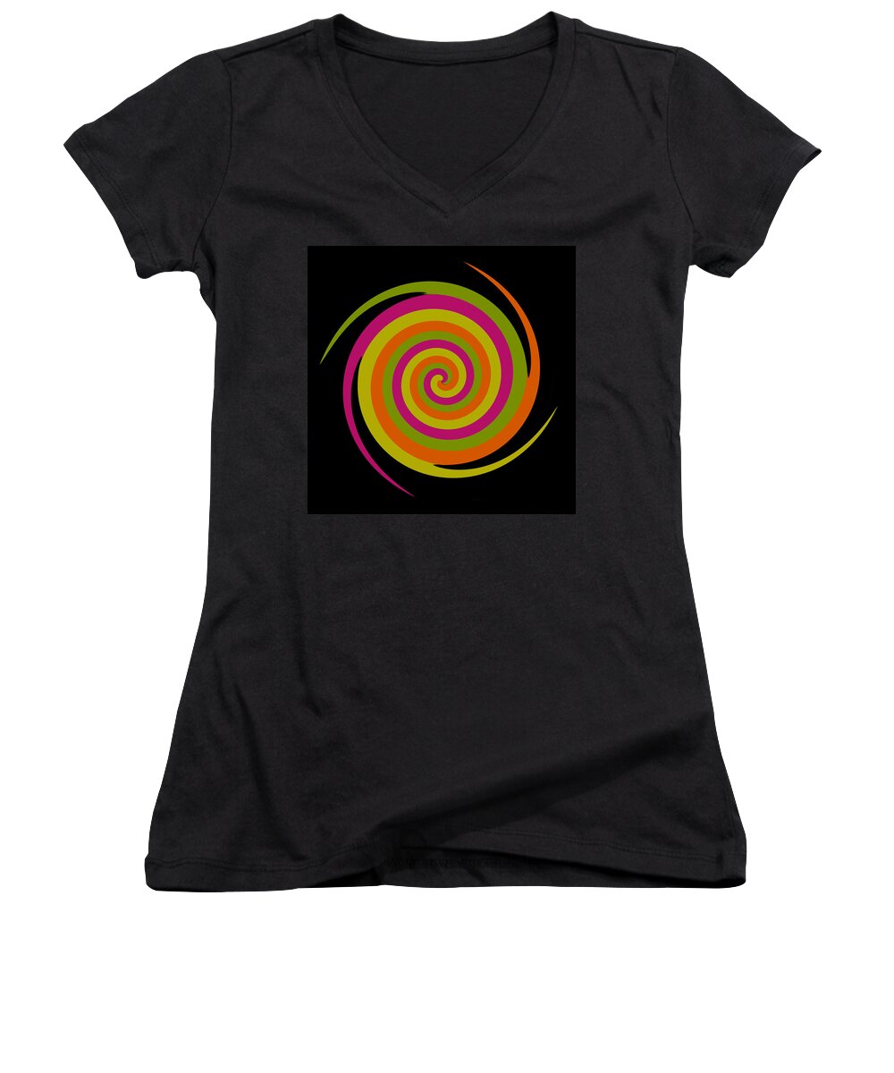 Six Squared Women's V-Neck featuring the photograph Six Squared With A Twirl by Steve Purnell