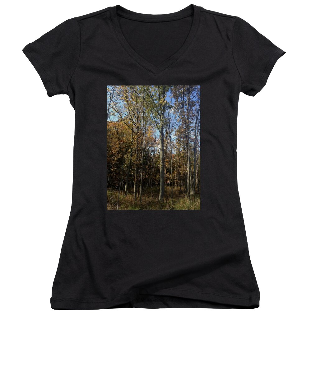 Carson City Women's V-Neck featuring the photograph Sloan Woods by Joseph Yarbrough