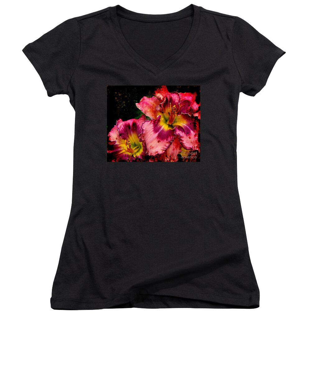 Flower Women's V-Neck featuring the photograph Spring Blooms by Davandra Cribbie