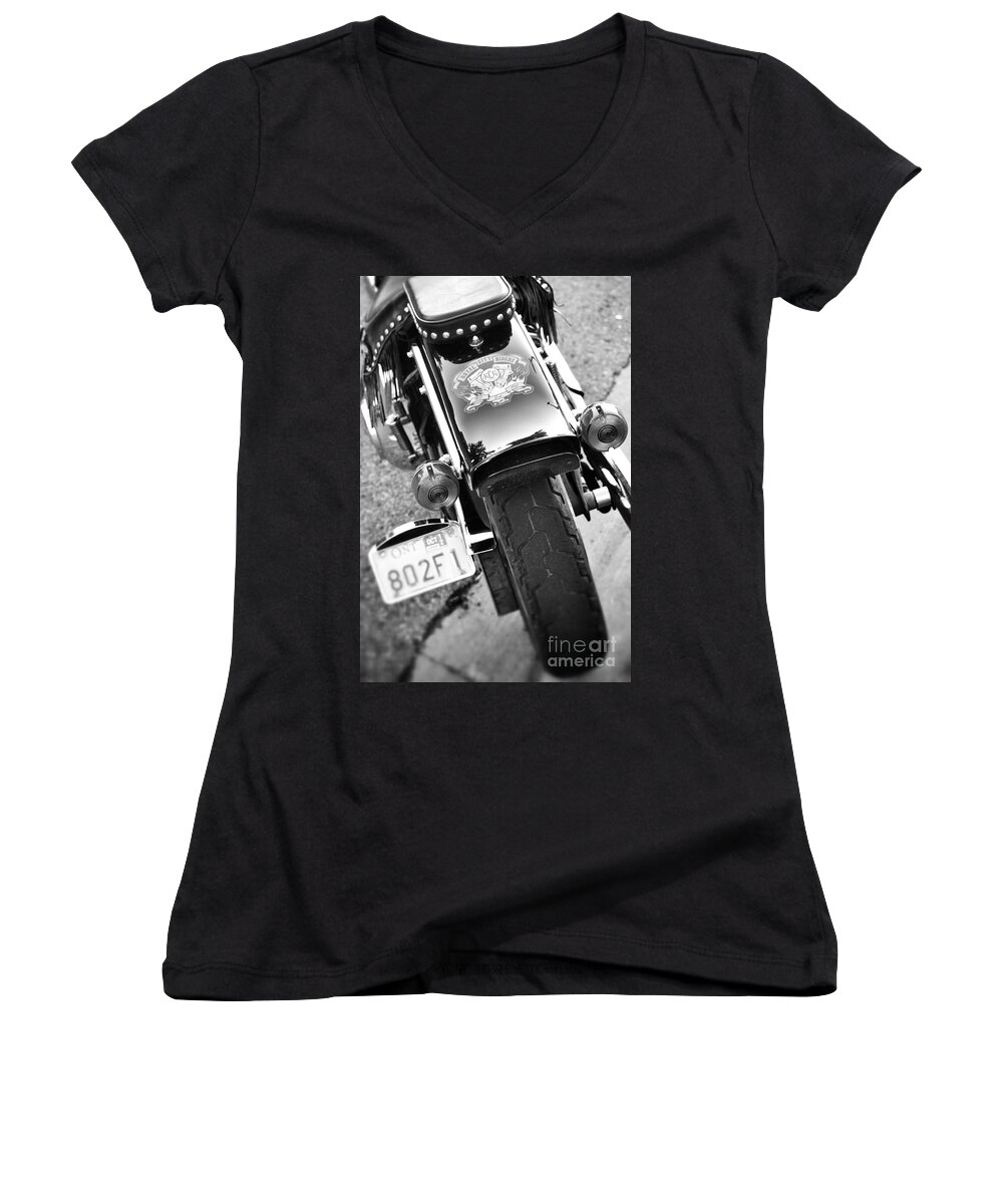 Motorcycle Women's V-Neck featuring the photograph Summer Love by Traci Cottingham