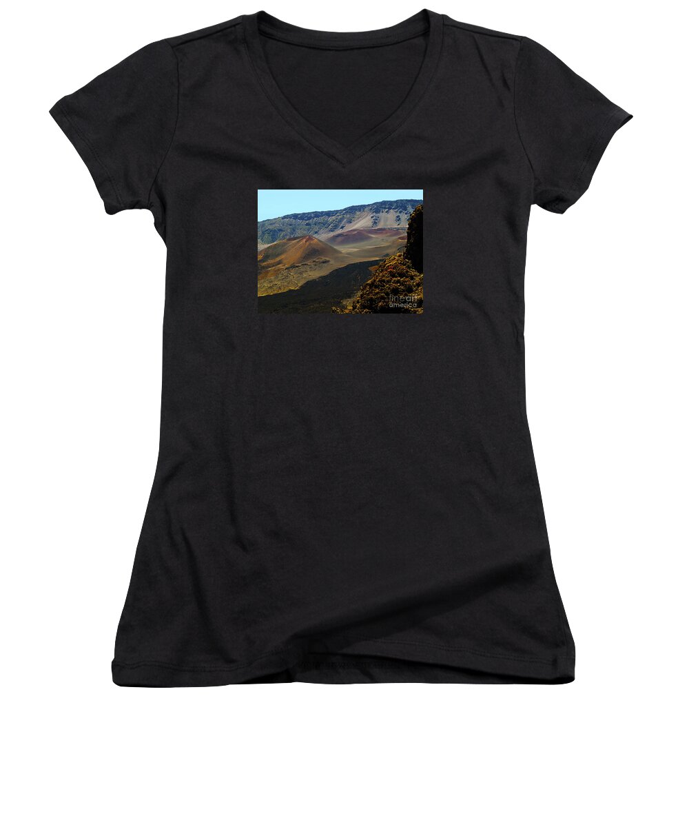 Haleakela Women's V-Neck featuring the photograph The Aftermath of Annihilation by Patricia Griffin Brett