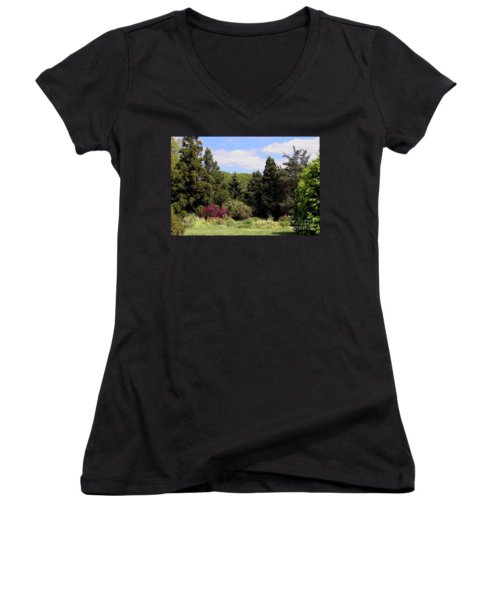 Scenic Women's V-Neck featuring the photograph Tranquility by Living Color Photography Lorraine Lynch