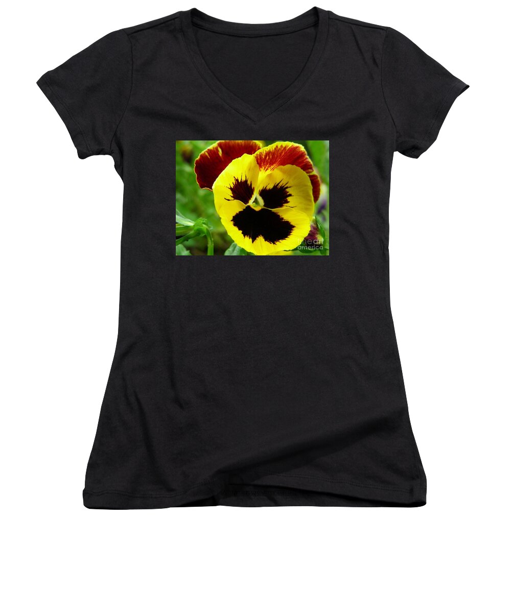 Floral Women's V-Neck featuring the photograph YellowBlack by Mark Gilman