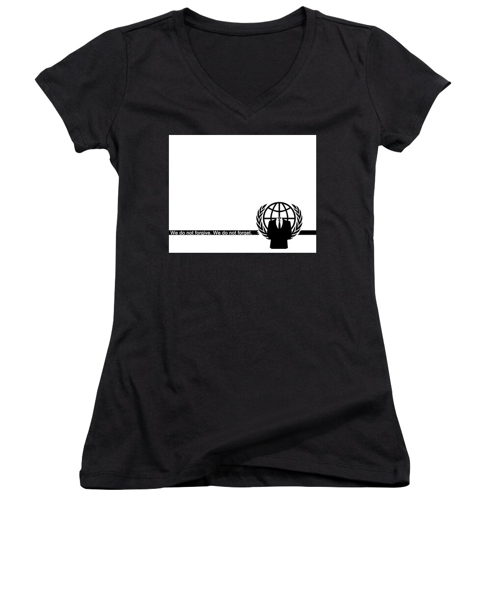 Anonymous Women's V-Neck featuring the digital art Anonymous #1 by Super Lovely