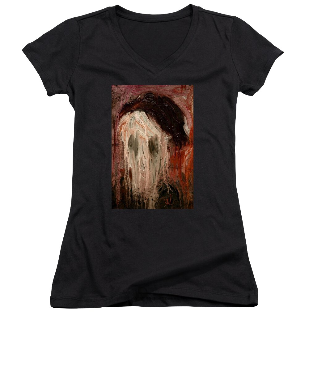 Surreal Women's V-Neck featuring the digital art Mystery Guest #1 by Jim Vance
