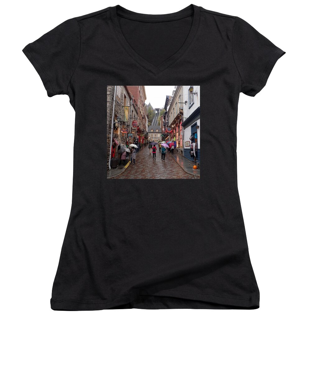 Quebec City Women's V-Neck featuring the photograph Quebec City #1 by Farol Tomson