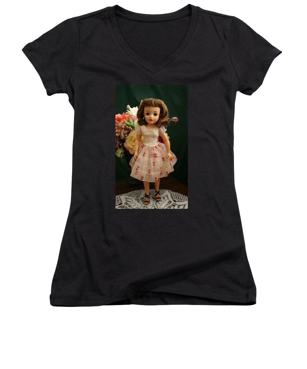 Doll Women's V-Neck featuring the photograph Revlon #2 by Marna Edwards Flavell