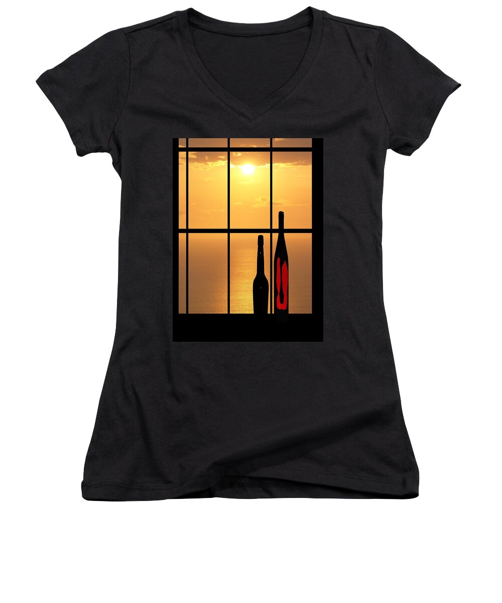 Hawaii Women's V-Neck featuring the photograph Sunset In Hawaii #2 by Athala Bruckner