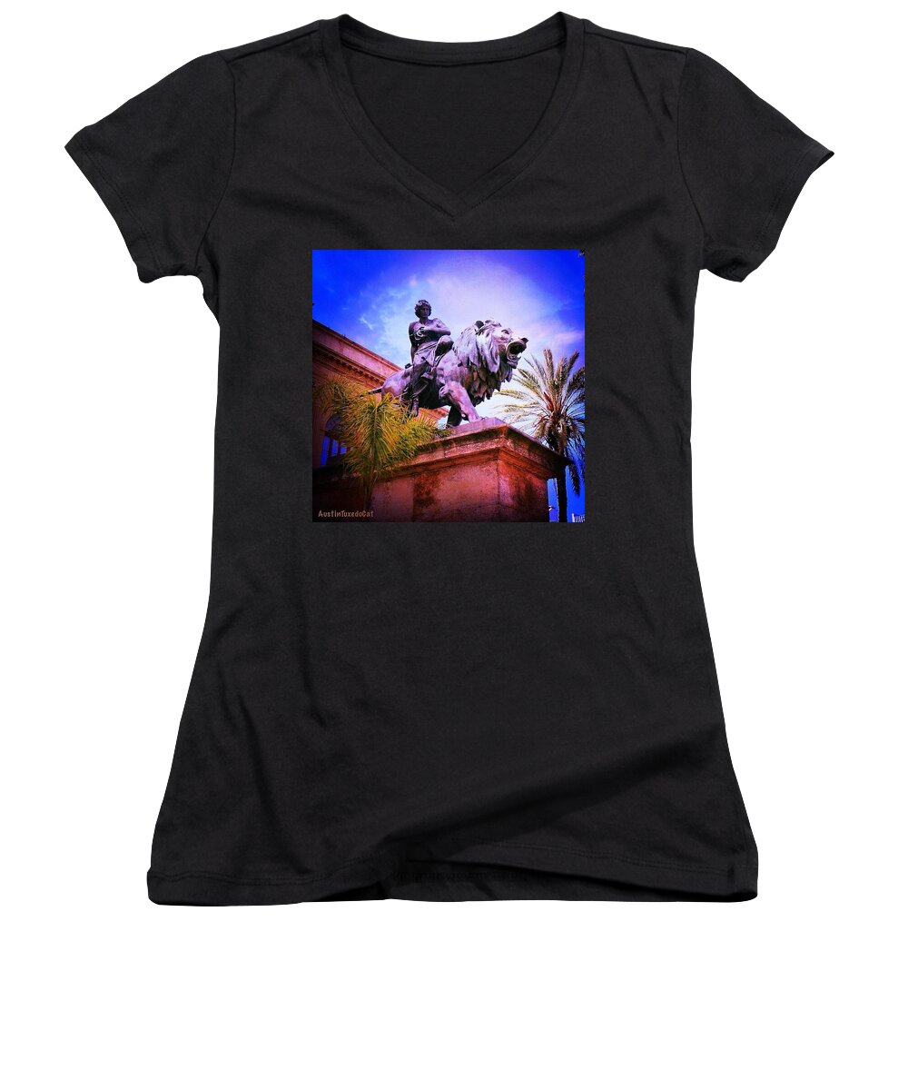 Beautiful Women's V-Neck featuring the photograph Throwback Thursday - #palermo Opera #1 by Austin Tuxedo Cat