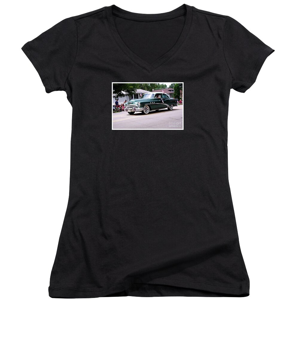 America Women's V-Neck featuring the photograph 1953 Buick Special by Frank J Casella