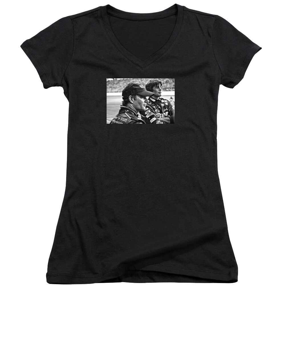 Nascar Women's V-Neck featuring the photograph Jeff Gordon #2 by Kevin Cable