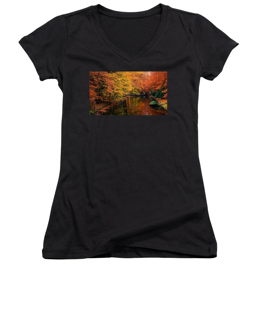 Lake Women's V-Neck featuring the photograph Lake #24 by Jackie Russo