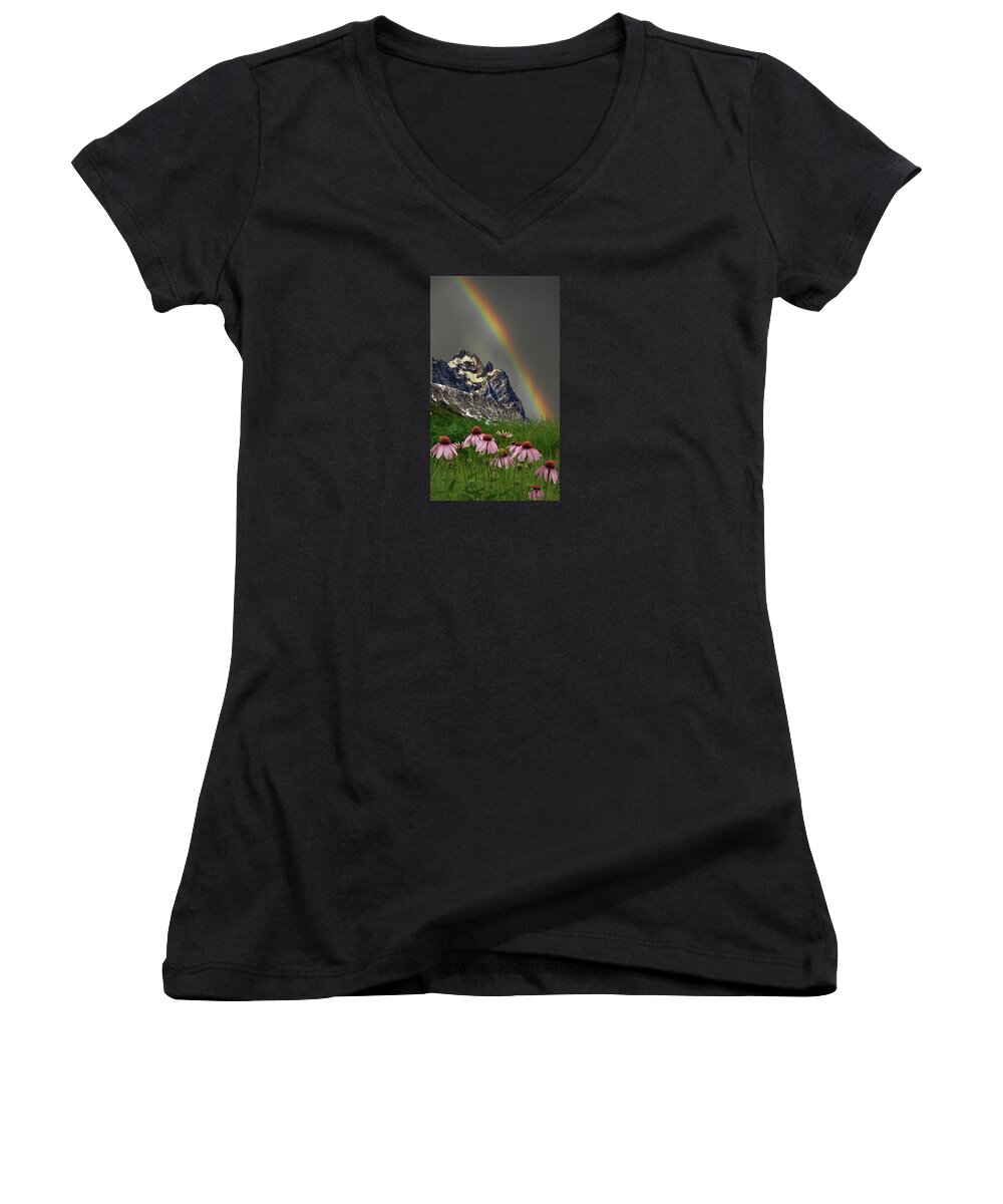 Mountains Women's V-Neck featuring the photograph 3960 by Peter Holme III