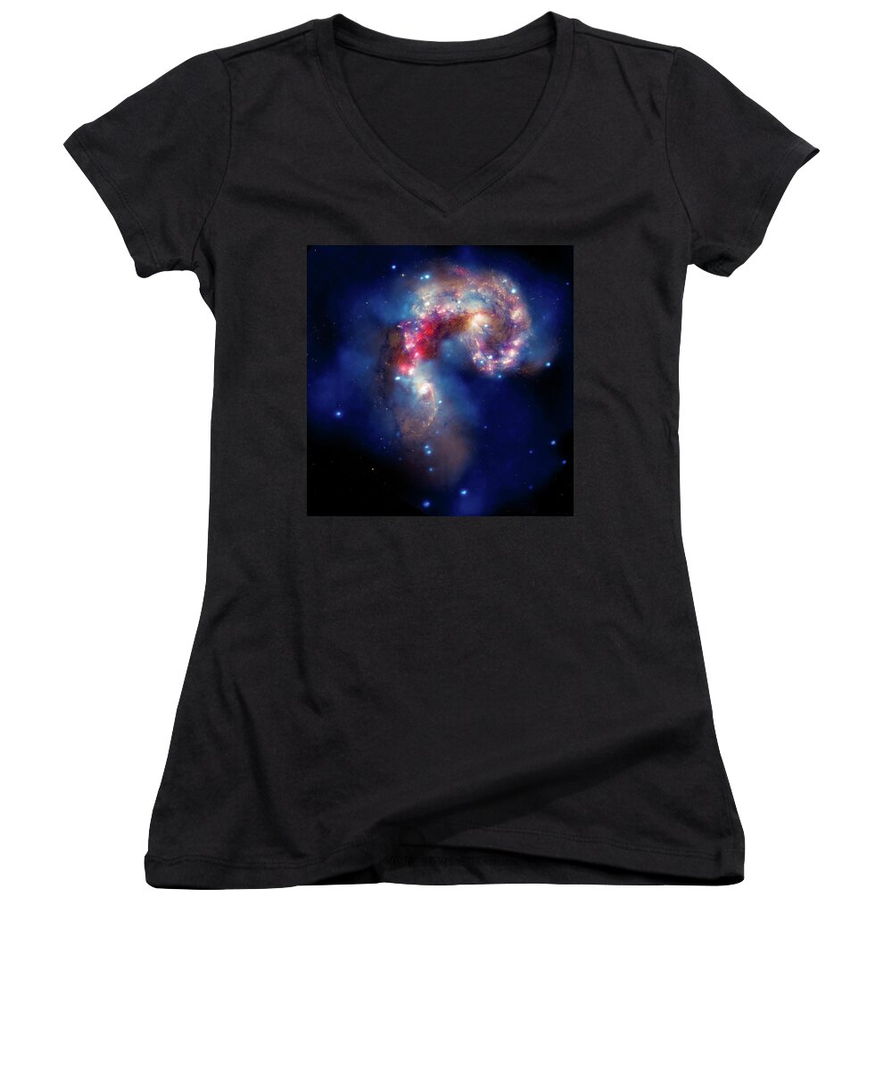 Cosmos Women's V-Neck featuring the photograph A Galactic Spectacle by Marco Oliveira