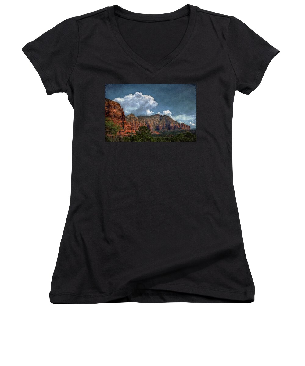 Nature Women's V-Neck featuring the digital art A Look To The Past by Dan Stone