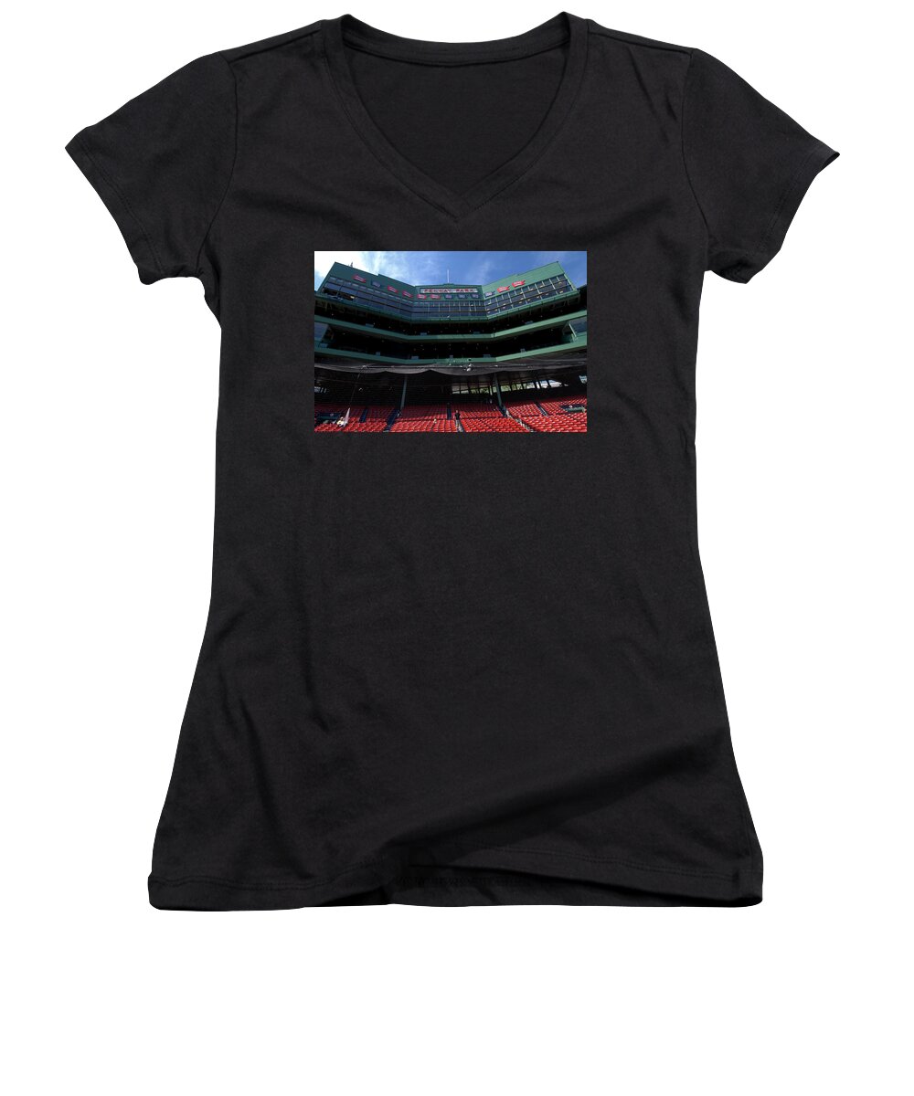 Red Sox Women's V-Neck featuring the photograph Above it All by Paul Mangold