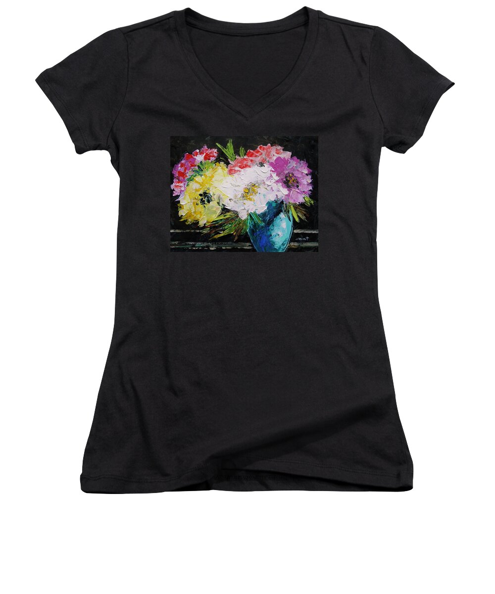Flowers Women's V-Neck featuring the painting Always Nice to Come Home To by John Williams