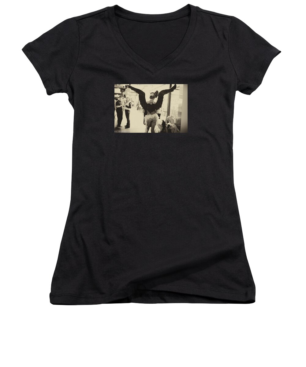  Women's V-Neck featuring the photograph Angels of Las Vegas by Lora Lee Chapman