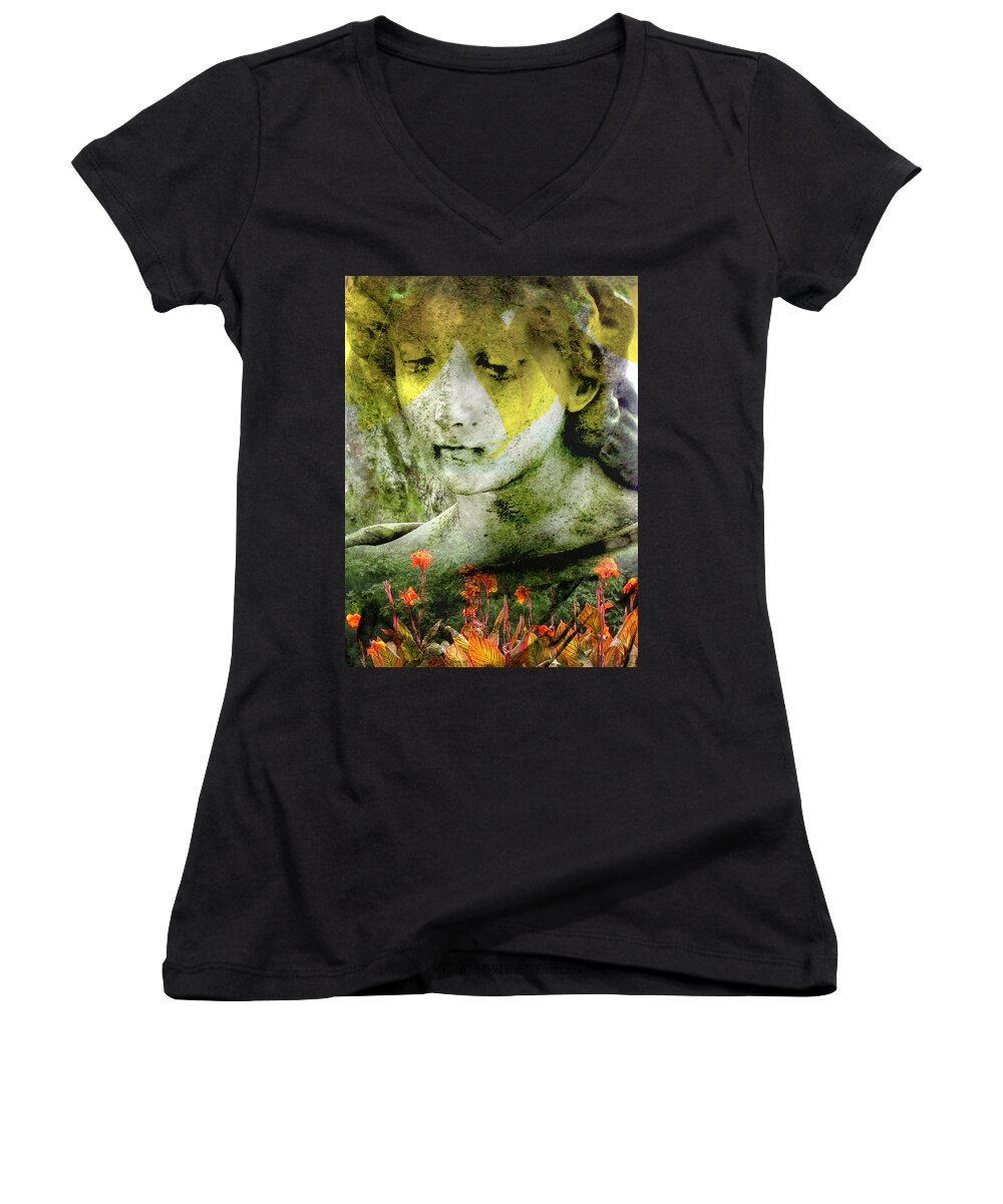 Tree Women's V-Neck featuring the photograph Antheia - summer by Char Szabo-Perricelli