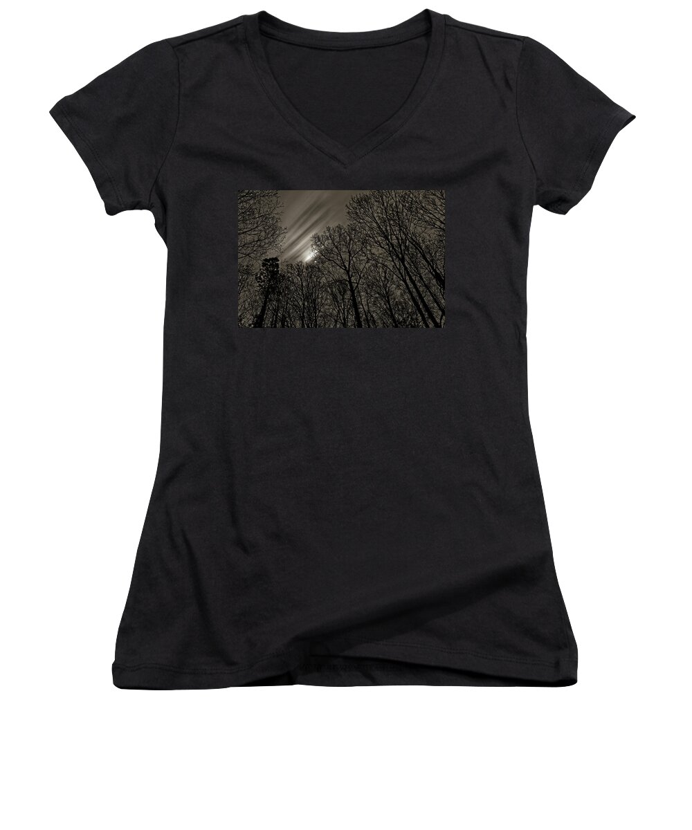 Photography Women's V-Neck featuring the photograph Approaching storm, Black and White by Rod Kaye