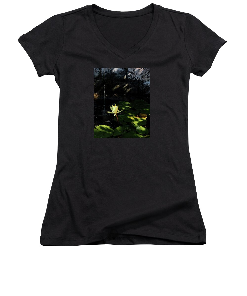 Lotus Women's V-Neck featuring the photograph Lotus Pond by Jim Hill