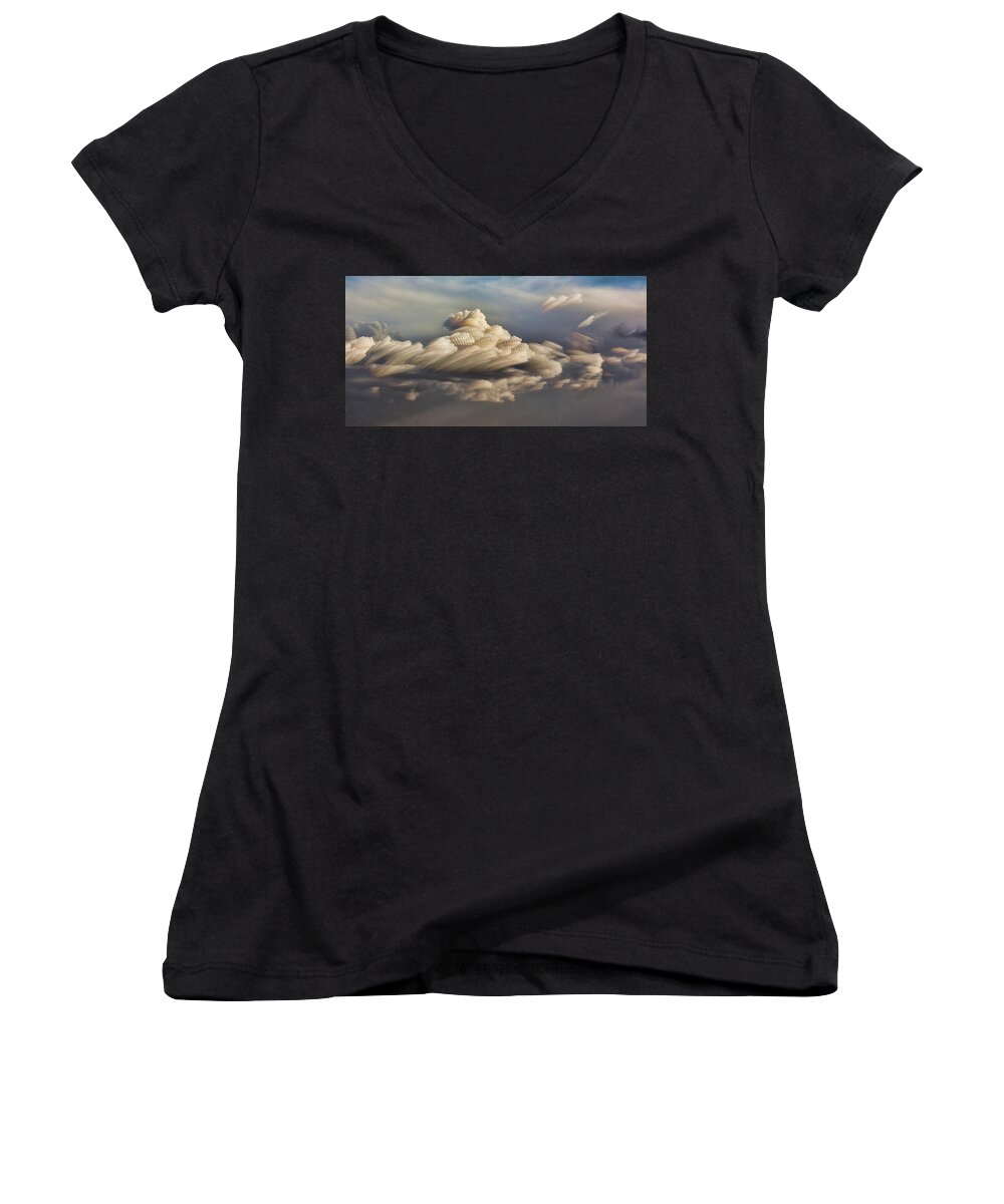 Bill Kesler Photography Women's V-Neck featuring the photograph Cupcake In The Cloud by Bill Kesler