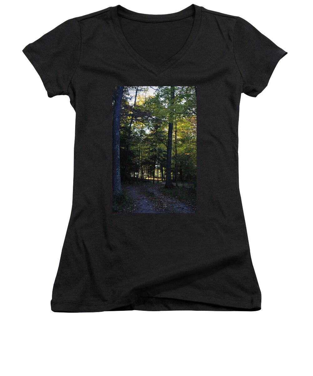Fall Women's V-Neck featuring the photograph Autumn Glen by Tim Nyberg