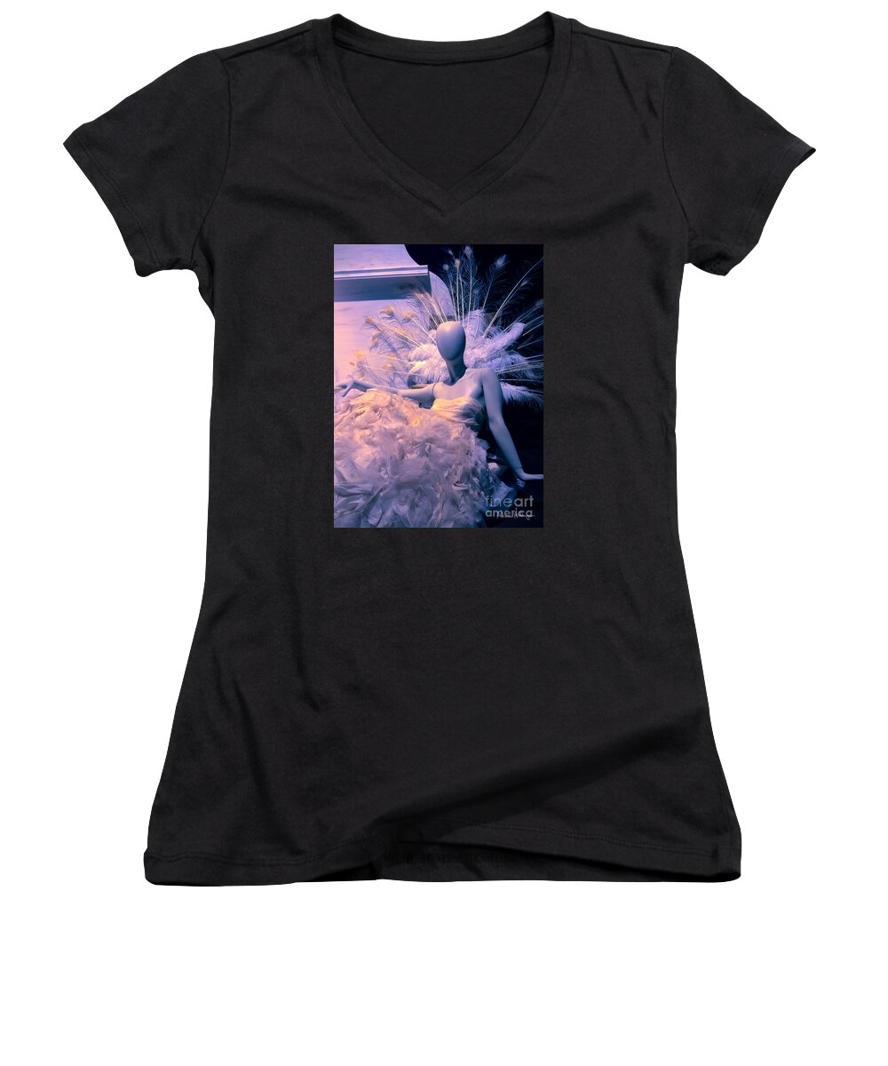 Fashion Women's V-Neck featuring the photograph Awaiting the Next Party by Alicia Hollinger
