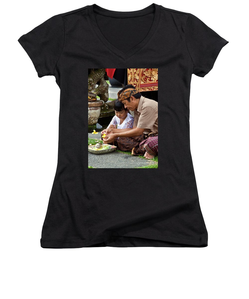 Asia Women's V-Neck featuring the photograph Bali_d796 by Craig Lovell