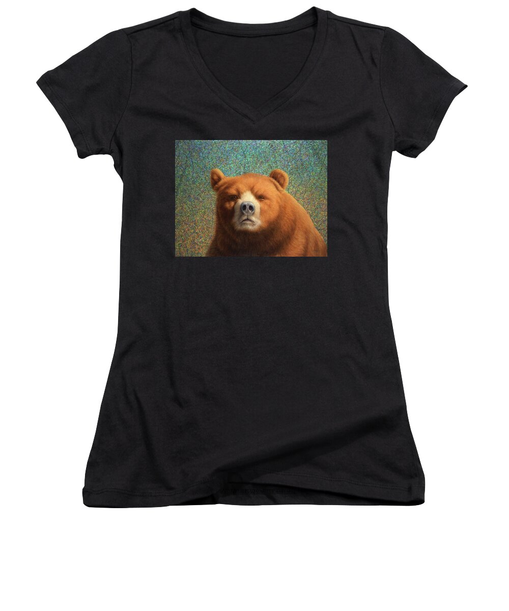 #faatoppicks Women's V-Neck featuring the painting Bearish by James W Johnson