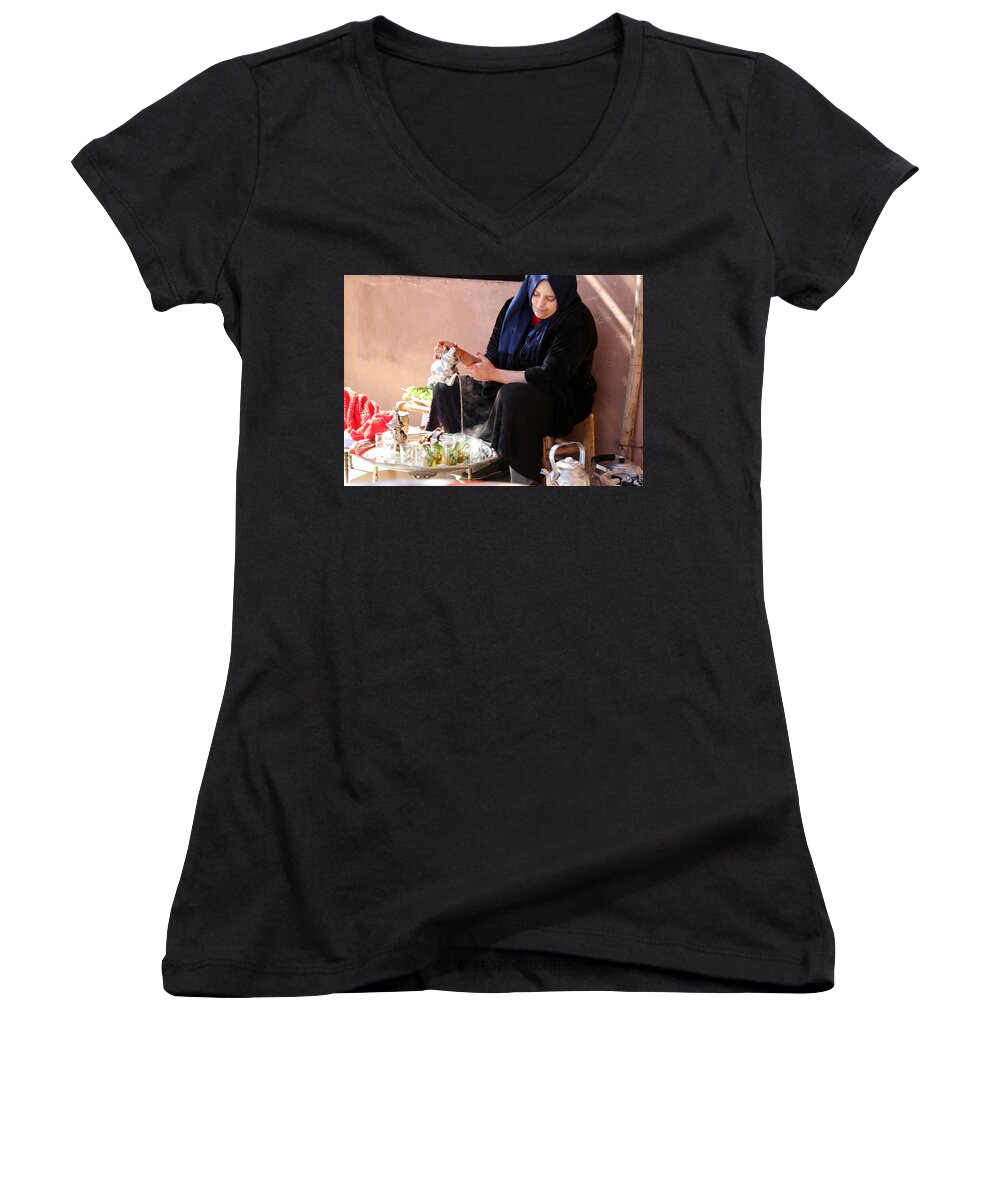 Berber Women's V-Neck featuring the photograph Berber Woman by Andrew Fare