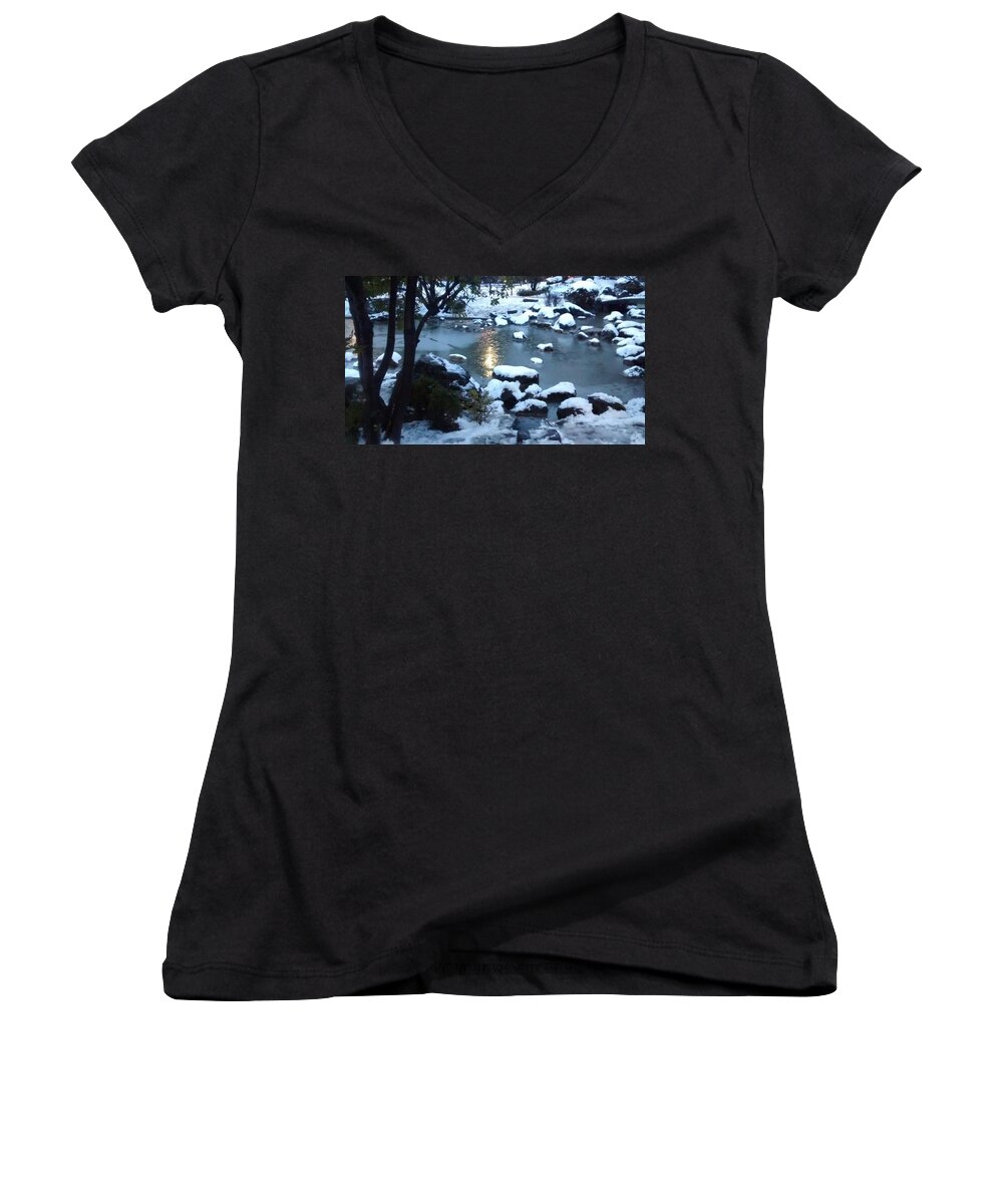 Landscape Women's V-Neck featuring the photograph Birthday Saturn Cycle by Nieve Andrea