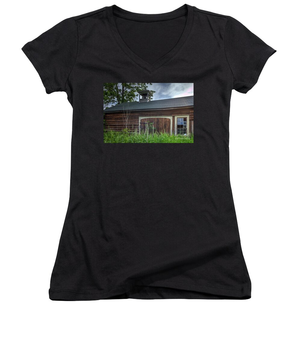 Abandoned Women's V-Neck featuring the photograph Carriage House by Roger Monahan