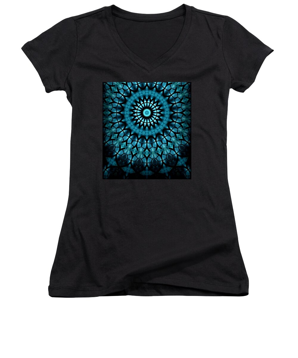 Cathedral Women's V-Neck featuring the digital art Cathedral by Danielle R T Haney