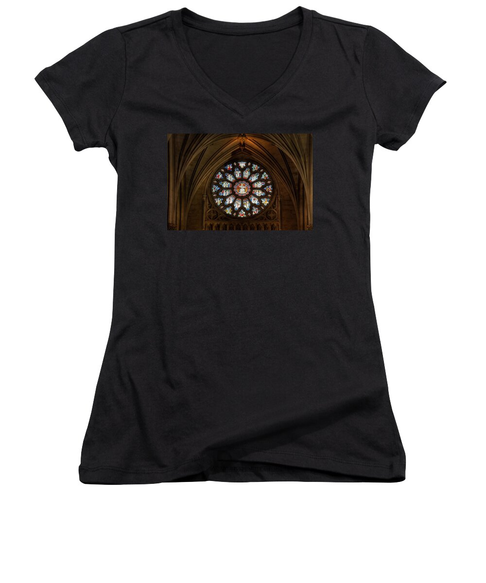 Cathedral Women's V-Neck featuring the photograph Cathedral Window by Adrian Evans