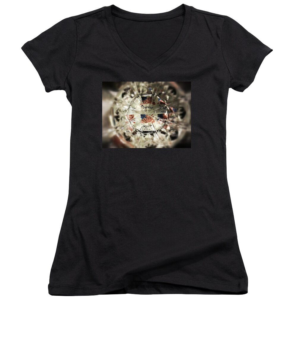 Chaos Women's V-Neck featuring the photograph Chaotic Freedom by Robert Knight