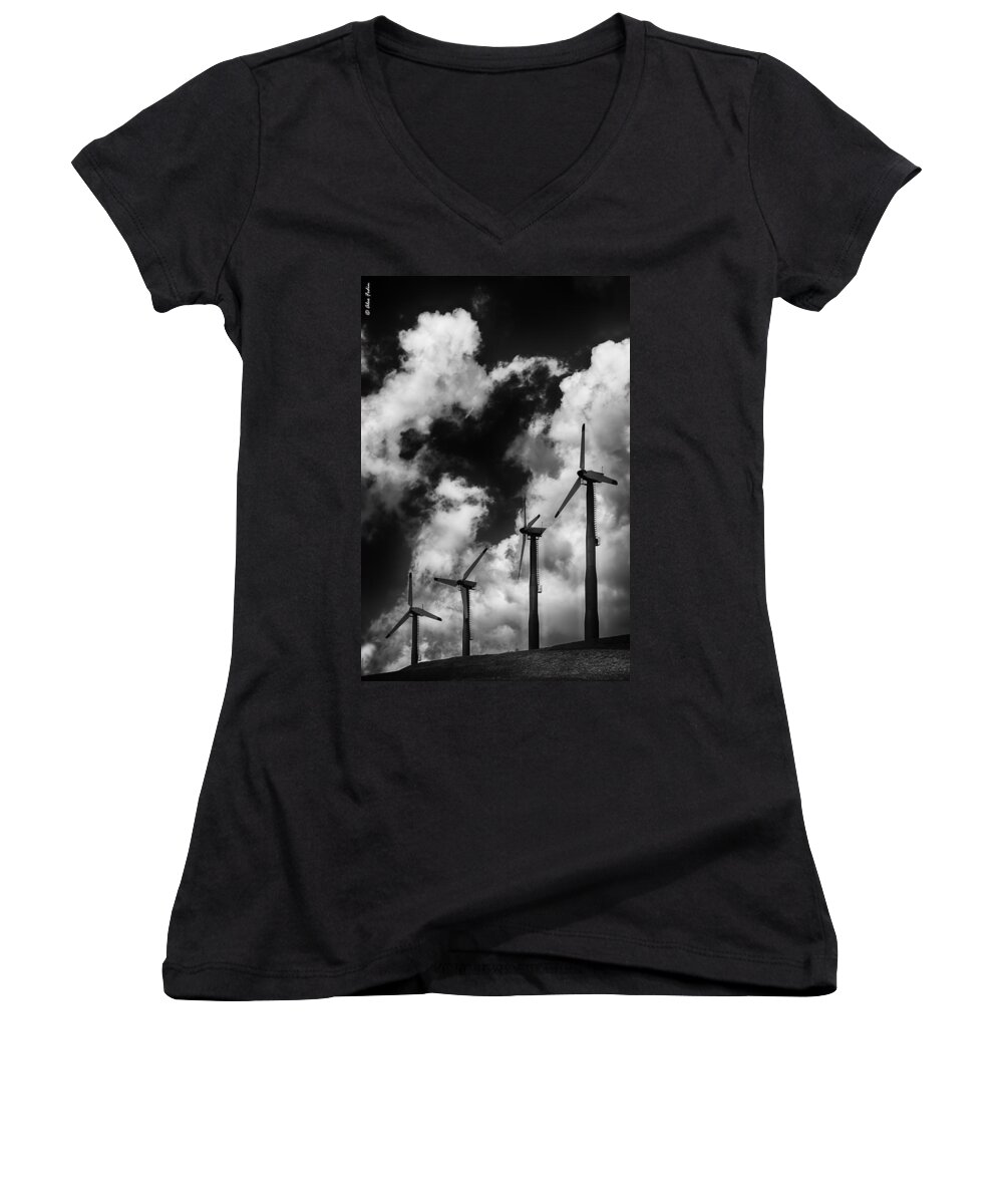 California Women's V-Neck featuring the photograph Cloud Blowers by Alexander Fedin