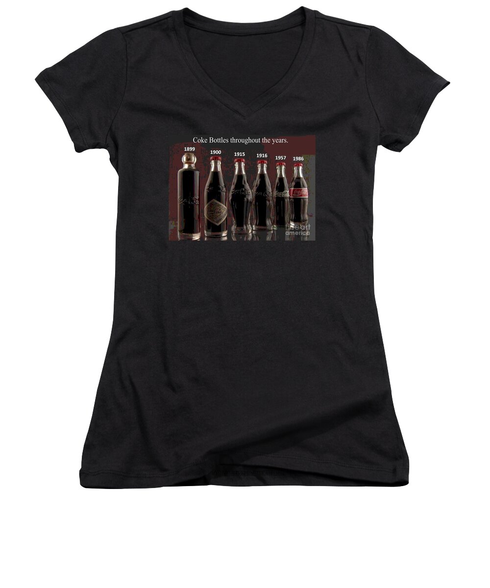 Coke Women's V-Neck featuring the photograph Coke Through Time by George Pedro