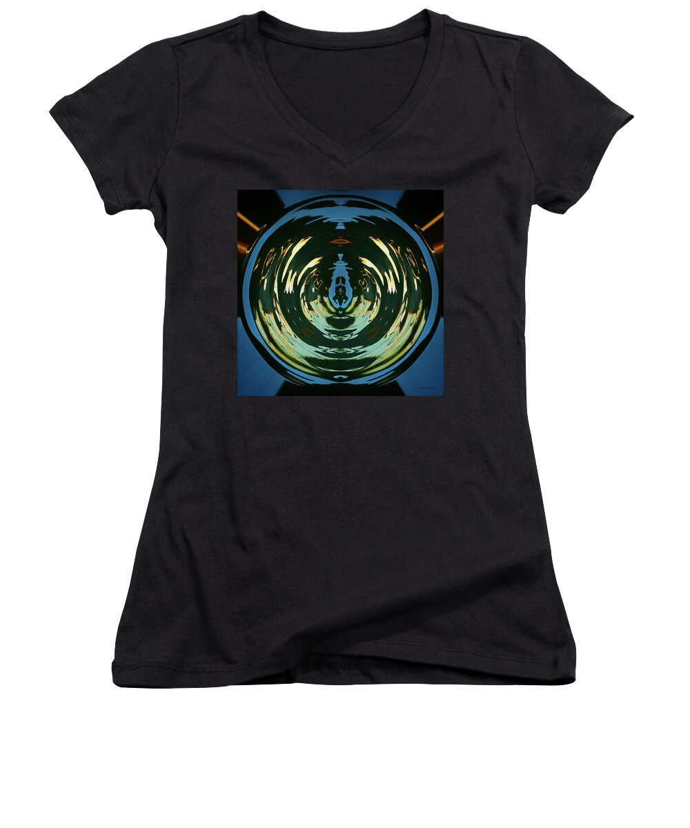 Abstract Women's V-Neck featuring the photograph Color Abstraction LXX by David Gordon