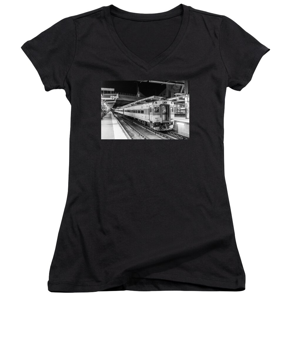 Boston Women's V-Neck featuring the photograph Commuter Rail by SR Green