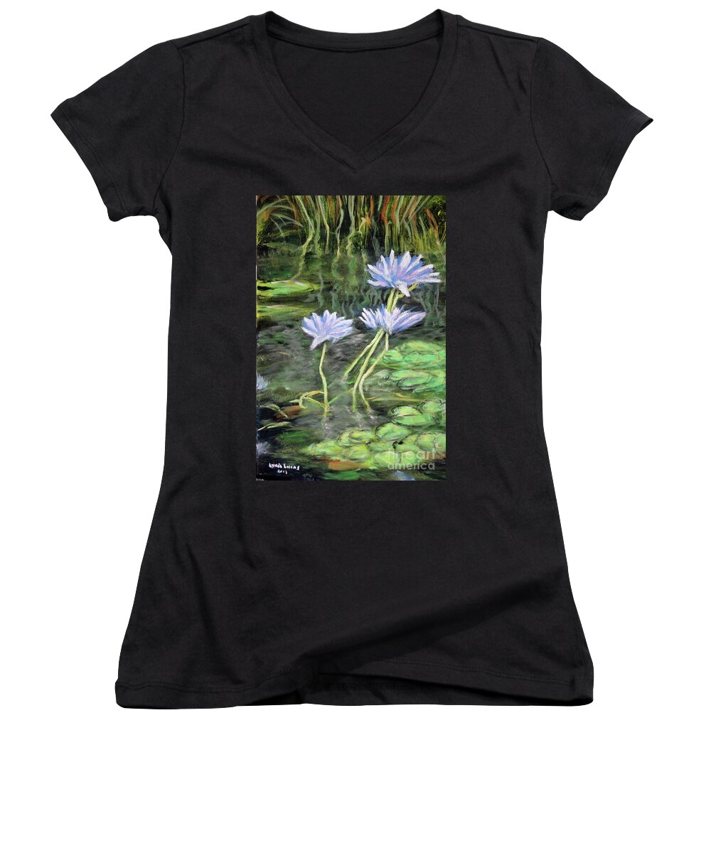 Flowers Women's V-Neck featuring the painting Connections by Lyric Lucas