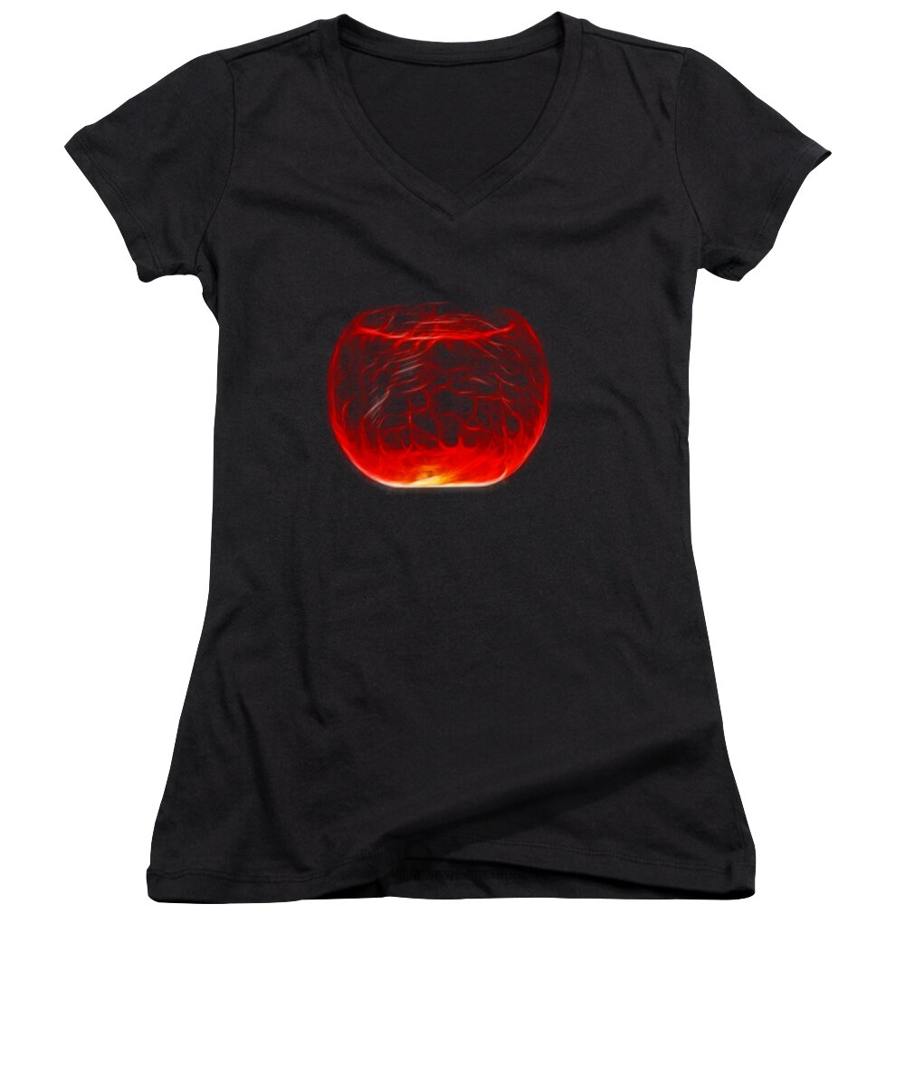 Cracked Glass Women's V-Neck featuring the photograph Cracked Glass by Shane Bechler