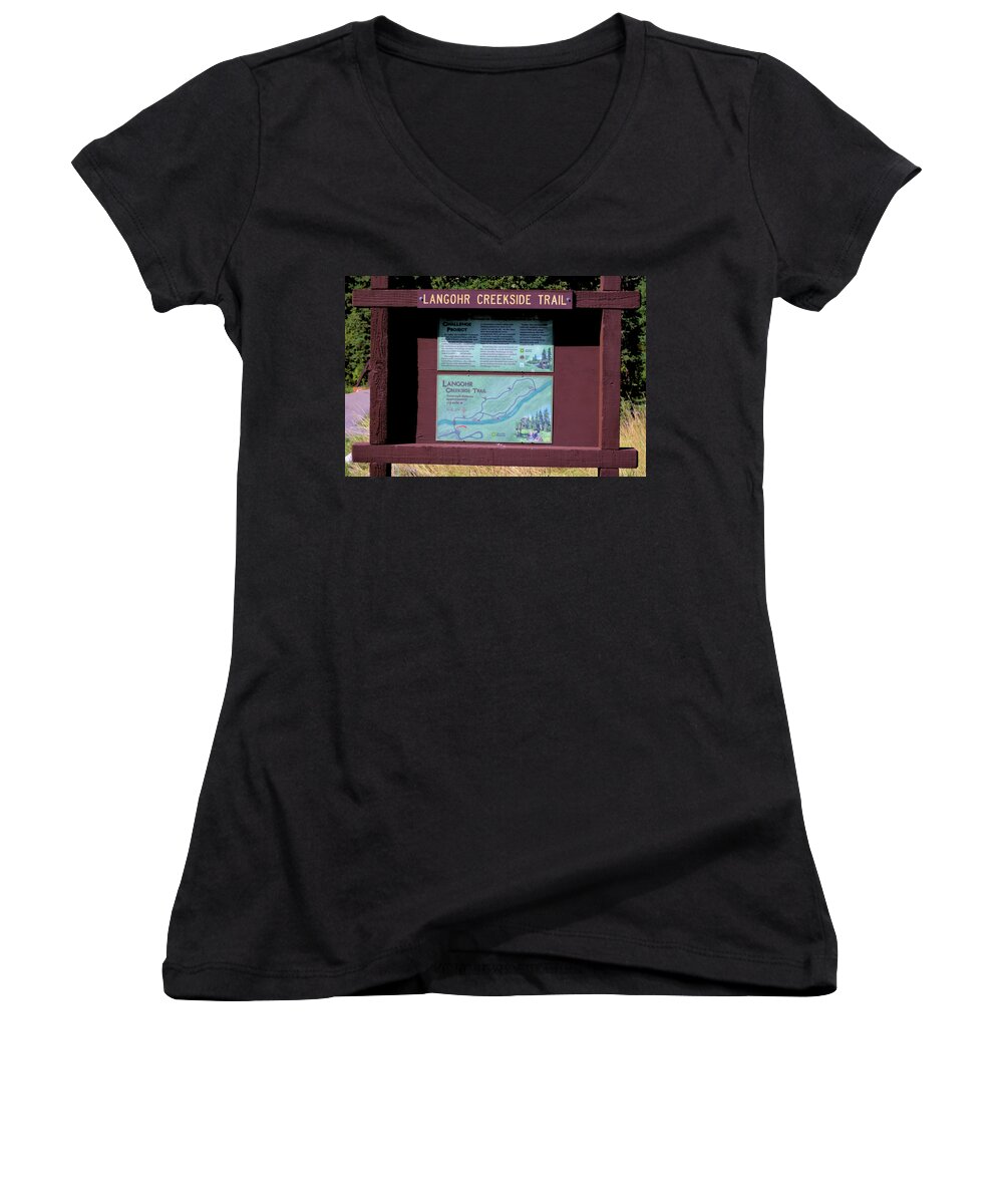 Walking Women's V-Neck featuring the photograph Creekside Trail by Scott Carlton