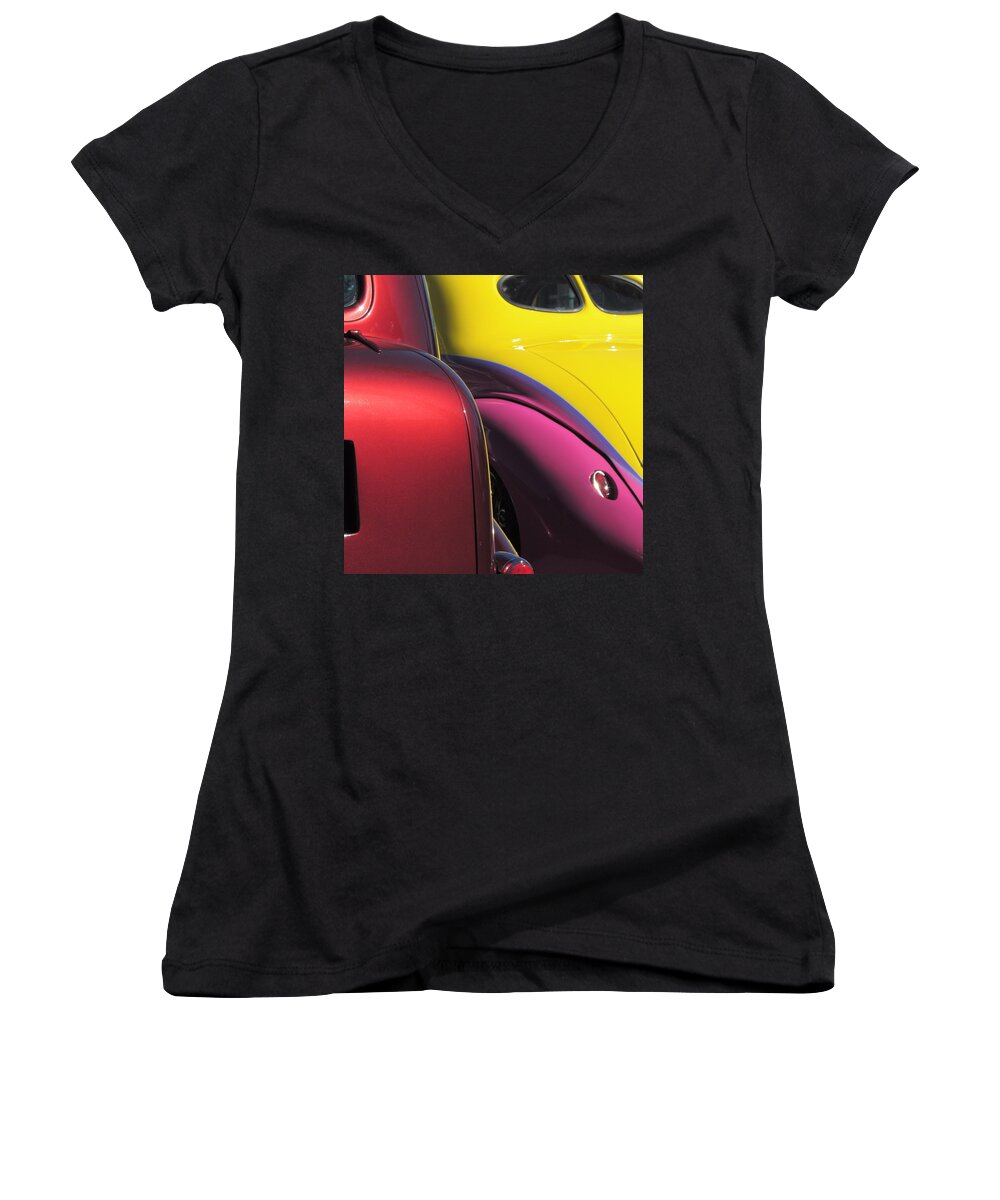 Local Women's V-Neck featuring the photograph Cruise-In Colors by Bill Tomsa