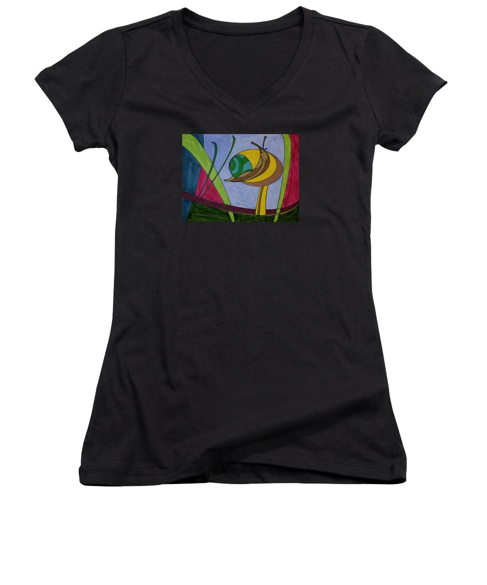 Geometric Art Women's V-Neck featuring the glass art Dream 129 by S S-ray