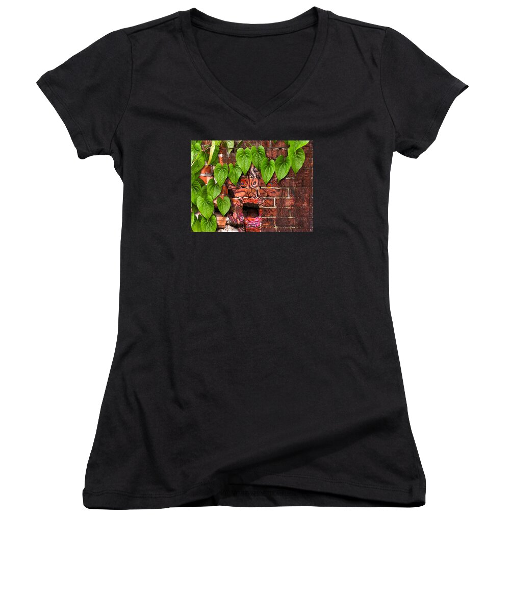 Symbolic Women's V-Neck featuring the photograph Even The Walls Cry Out by Lynn Hansen