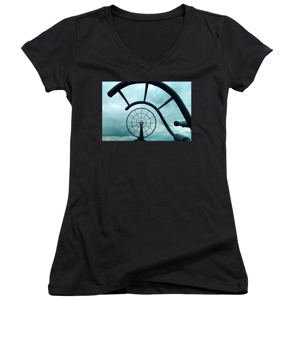 Scope Women's V-Neck featuring the photograph Eye of History by Danielle R T Haney