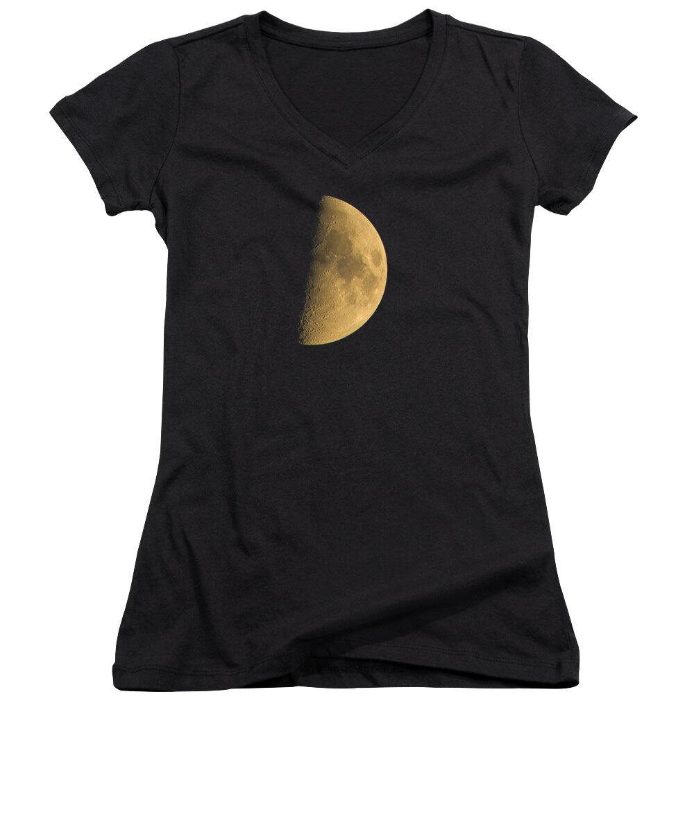 Moon Women's V-Neck featuring the photograph Eye of the night by Alexey Kljatov